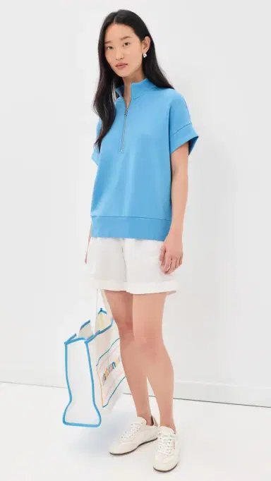 Varley Ritchie hort leeve weatshirt Azure Blue | Thumbnail 5