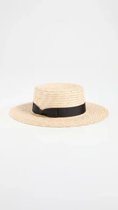Lack Of Color pencer traw Boater Hat Natural/Black | Thumbnail 2