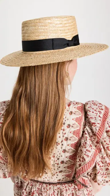 Lack Of Color pencer traw Boater Hat Natural/Black | Thumbnail 4
