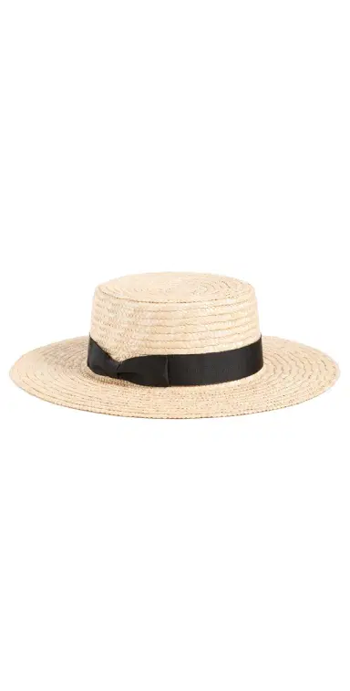 Lack Of Color pencer traw Boater Hat Natural/Black | Thumbnail 1