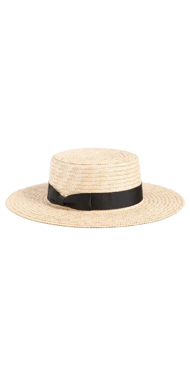 Lack Of Color pencer traw Boater Hat Natural/Black