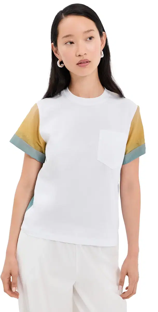 3.1 Phillip Lim Ombré Voile Combo T-Shirt White/torm Multi