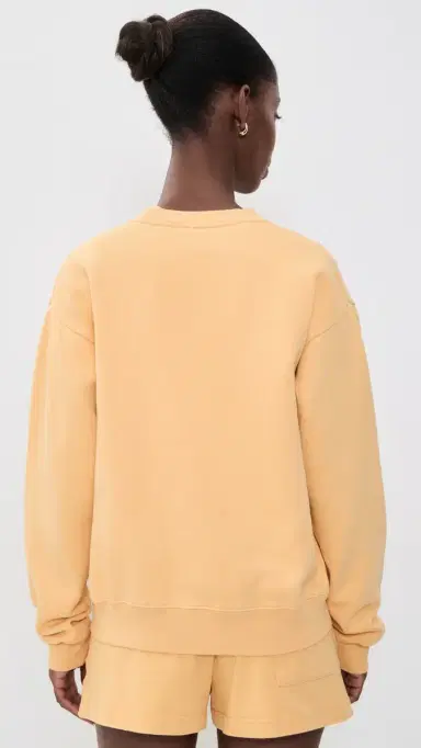 Sporty & Rich Title Embroidered Crew Neck Sweatshirt imone ight Navy | Thumbnail 3