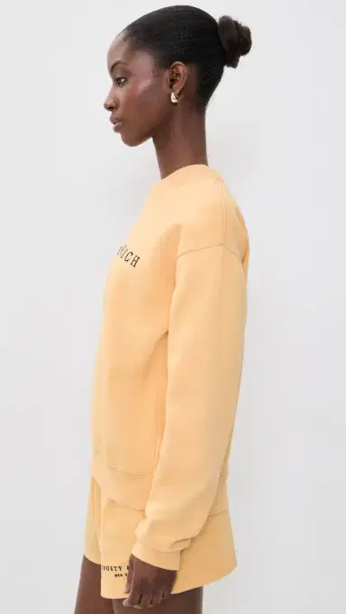 Sporty & Rich Title Embroidered Crew Neck Sweatshirt imone ight Navy | Thumbnail 4