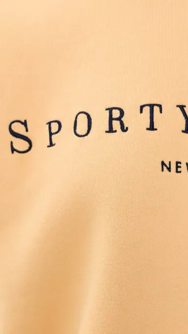 Sporty & Rich Title Embroidered Crew Neck Sweatshirt imone ight Navy | Thumbnail 6