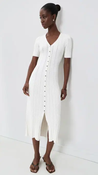 Varley Elexa Knit Dress now White | Thumbnail 2