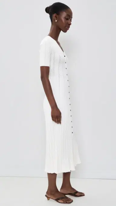 Varley Elexa Knit Dress now White | Thumbnail 4