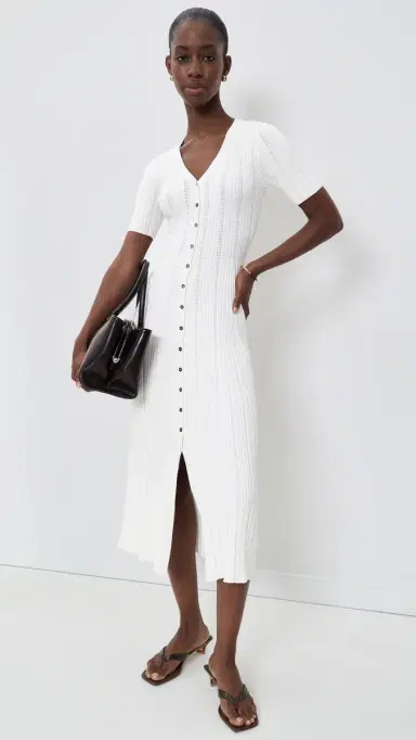 Varley Elexa Knit Dress now White | Thumbnail 5