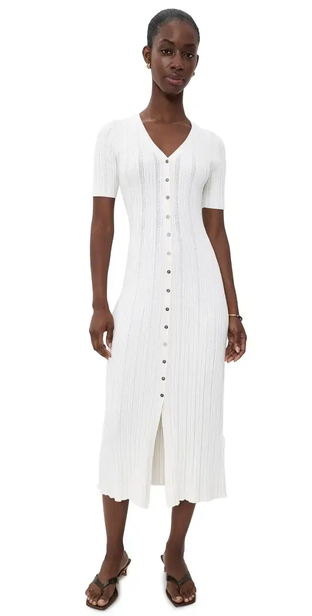 Varley Elexa Knit Dress now White