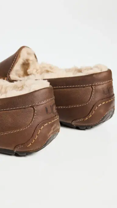 UGG Ascot Leather Slippers Tan 9 | Thumbnail 3