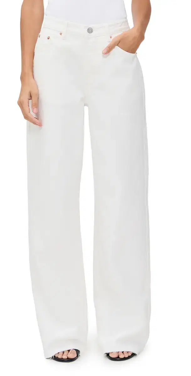 PARKE Low Rise Baggy Jeans Wht