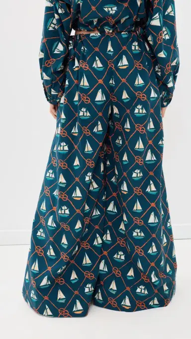 Coniglio Palm Beach Exaggerated Wide Leg Esplanade Pants Sailing Knots Starboard Navy One Size | Thumbnail 3 Coniglio Palm Beach Exaggerated Wide Leg Esplanade Pants Sailing Knots Starboard Navy One Size | Thumbnail 3