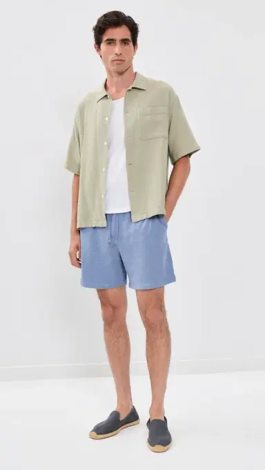 Onia Slub Terry Pull On Shorts oft Blue | Thumbnail 5 Onia Slub Terry Pull On Shorts oft Blue | Thumbnail 5