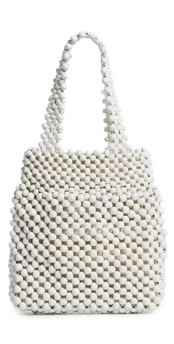BEMBIEN Maris Beaded Bag Cream One Size