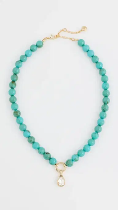 BaubleBar Janette Beaded Ring Necklace Turquoise One Size | Thumbnail 2