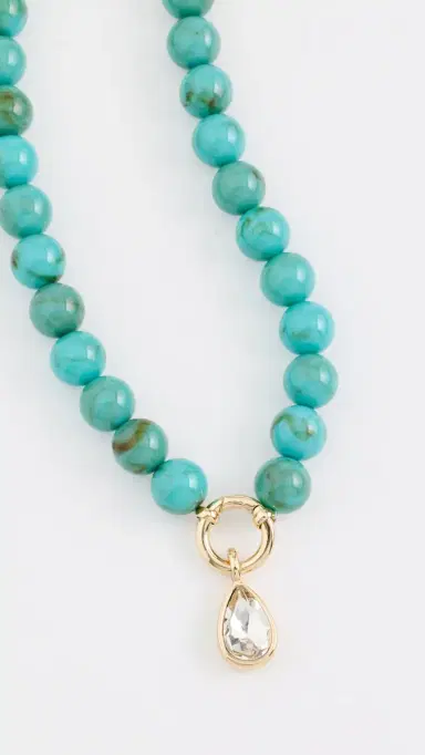 BaubleBar Janette Beaded Ring Necklace Turquoise One Size | Thumbnail 4