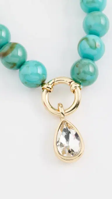 BaubleBar Janette Beaded Ring Necklace Turquoise One Size | Thumbnail 5
