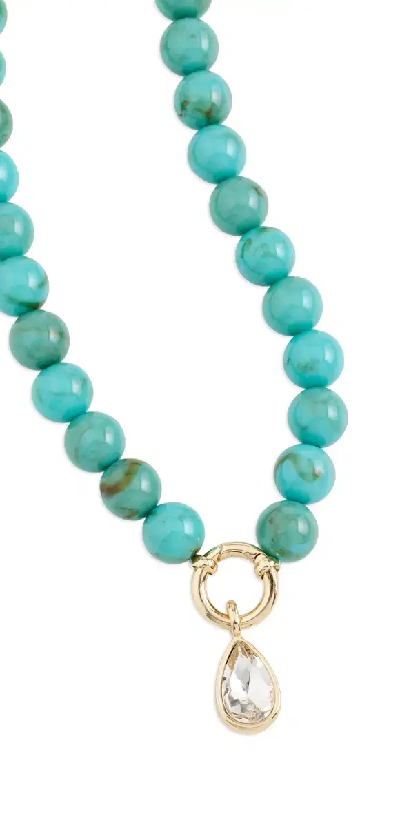 Janette Beaded Ring Necklace Turquoise One Size