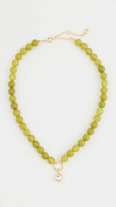 BaubleBar Janette Beaded Ring Necklace Green One Size | Thumbnail 2