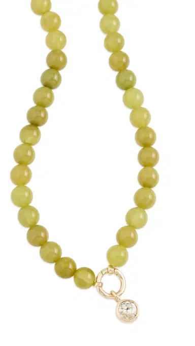 BaubleBar Janette Beaded Ring Necklace Green One Size | Thumbnail 6