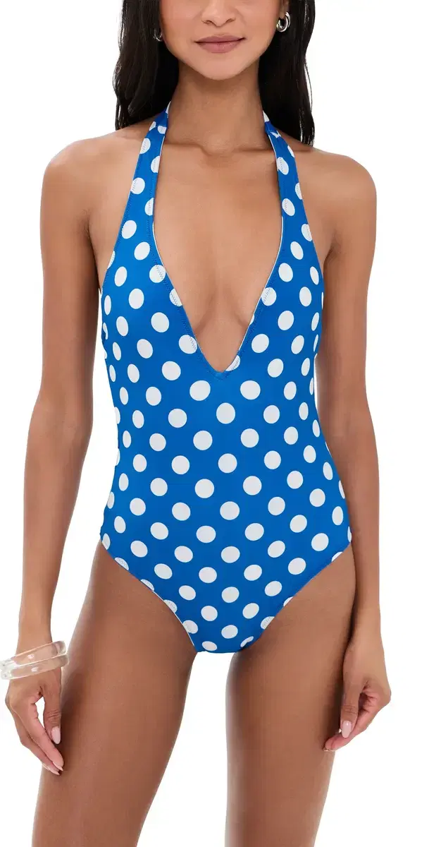 Solid & Striped The Willow Reversible One Piece Olympian Blue