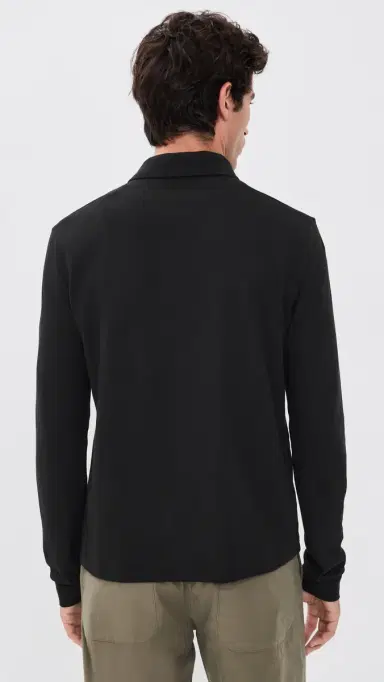 Lacoste Long Sleeve Original Cotton Pique Polo Black | Thumbnail 3
