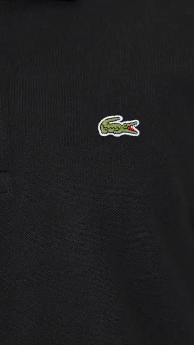 Lacoste Long Sleeve Original Cotton Pique Polo Black | Thumbnail 6
