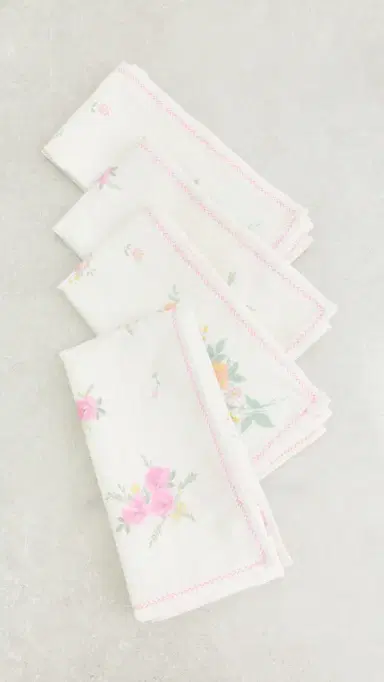 LoveShackFancy Hanky Napkin Set Sunset Confetti One Size | Thumbnail 2