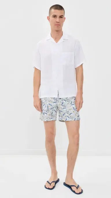 Orlebar Brown Bulldog Drawcord Fairground Paisley Swim Shorts 6.5 Multi/Blue 30 | Thumbnail 5