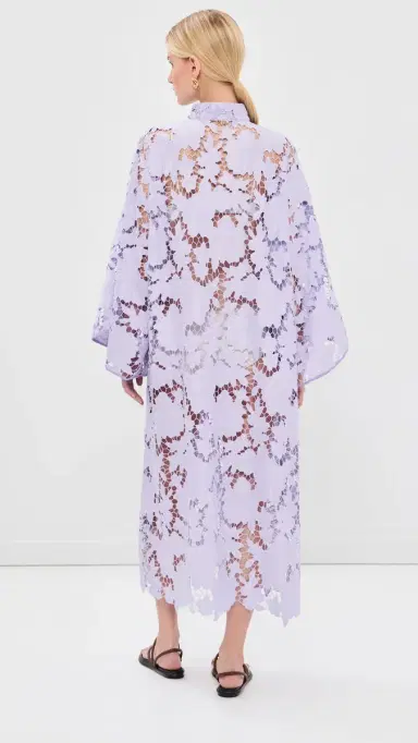 La Vie Style House Violet Floral Flat Lace Maxi Caftan | Thumbnail 3 La Vie Style House Violet Floral Flat Lace Maxi Caftan | Thumbnail 3