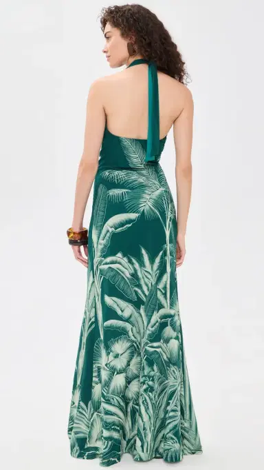 ANDRES OTALORA Amara Pura Maxi Dress Maxi Dark Teal Jungle | Thumbnail 3