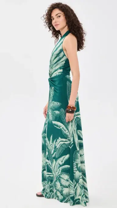 ANDRES OTALORA Amara Pura Maxi Dress Maxi Dark Teal Jungle | Thumbnail 4
