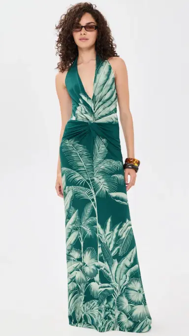 ANDRES OTALORA Amara Pura Maxi Dress Maxi Dark Teal Jungle | Thumbnail 5