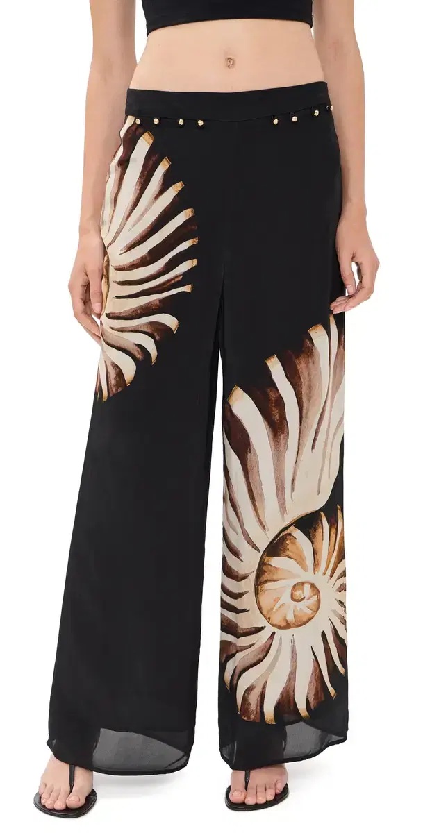 FARM Rio Ammonite mocked Pants Ammonite Placed Black