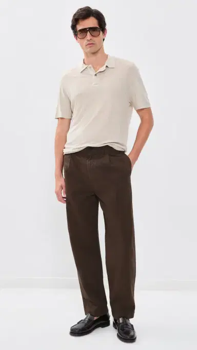 Madewell Cotton Twill Single Pleat Pants Chocolate 31 | Thumbnail 5