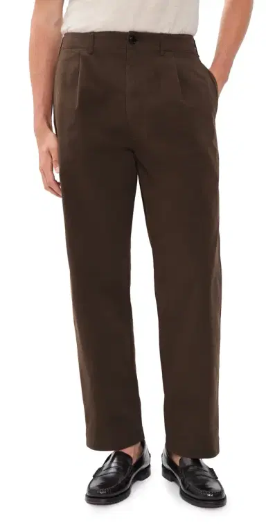 Madewell Cotton Twill Single Pleat Pants Chocolate 31 | Thumbnail 1