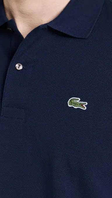 Lacoste Original Long Sleeve Cotton Pique Polo Navy Blue M | Thumbnail 6