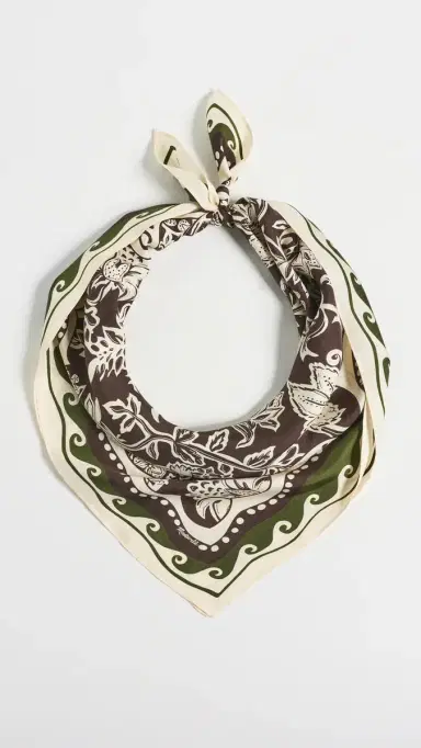 Madewell Medium Silk Bandana Dark Brown One Size | Thumbnail 2