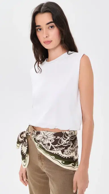 Madewell Medium Silk Bandana Dark Brown One Size | Thumbnail 3