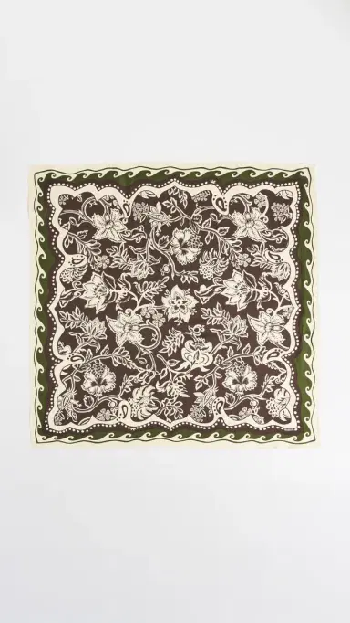 Madewell Medium Silk Bandana Dark Brown One Size | Thumbnail 4