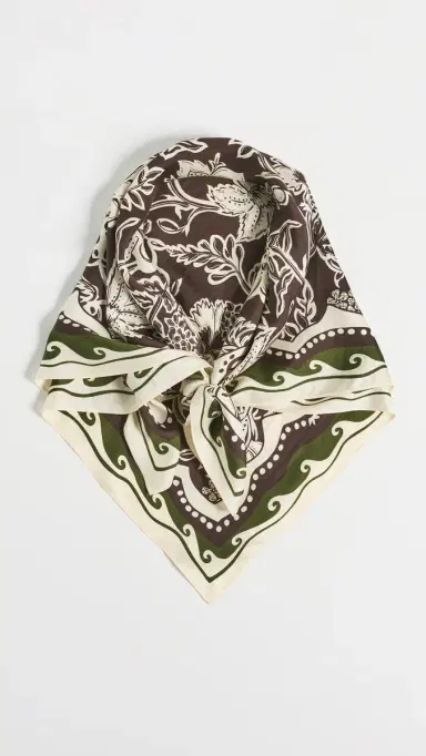 Madewell Medium Silk Bandana Dark Brown One Size | Thumbnail 6