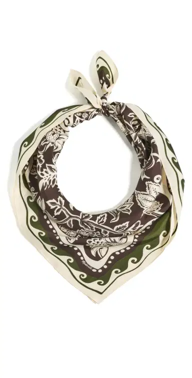 Madewell Medium Silk Bandana Dark Brown One Size | Thumbnail 1