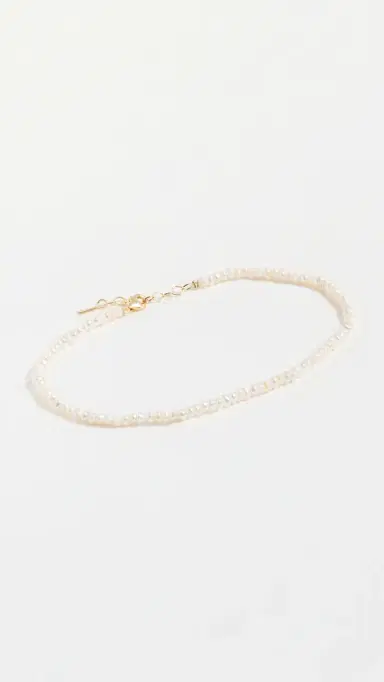 By Adina Eden Tiny Pearl Anklet | Thumbnail 2