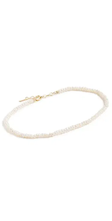 By Adina Eden Tiny Pearl Anklet | Thumbnail 1