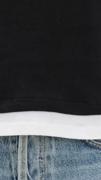 EB Denim Rory ayered ong Sleeve Black and White | Thumbnail 6 EB Denim Rory ayered ong Sleeve Black and White | Thumbnail 6