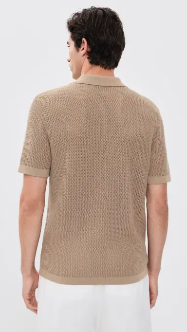 Rhone Coastal Johnny Collar Polo Teak Brown | Thumbnail 3