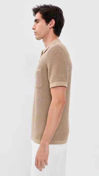 Rhone Coastal Johnny Collar Polo Teak Brown | Thumbnail 4