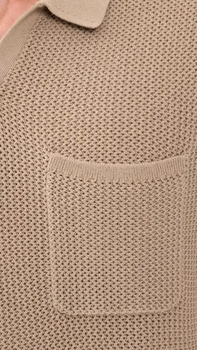Rhone Coastal Johnny Collar Polo Teak Brown | Thumbnail 6