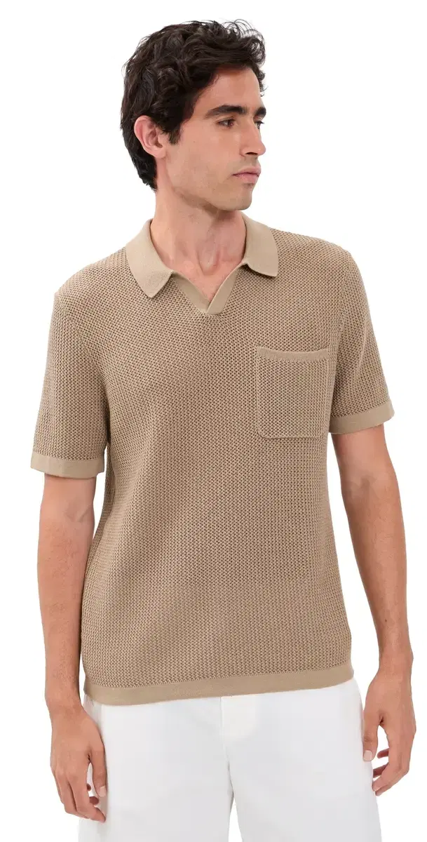 Rhone Coastal Johnny Collar Polo Teak Brown