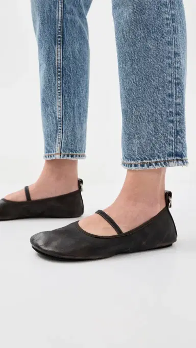 ALOHAS Naira Leather Ballet Flats Vintage Effect Brown 39 | Thumbnail 5